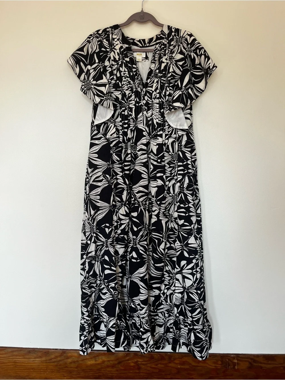 Anthropologie Black & White Floral Maxi Dress - Picture 2 of 4